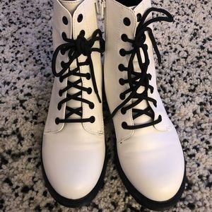 White Combat Boots